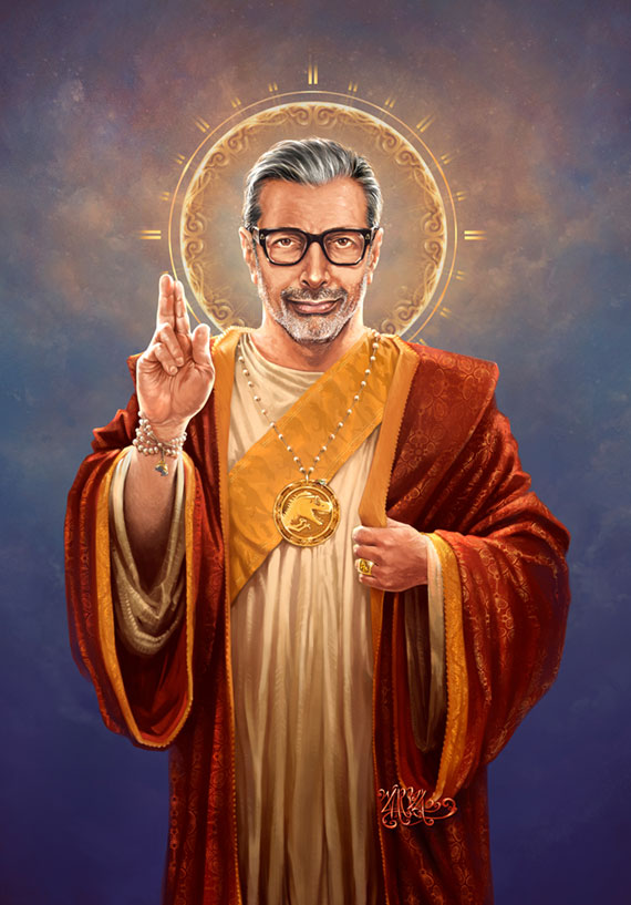 Revised painting of Saint Jeff Goldblum